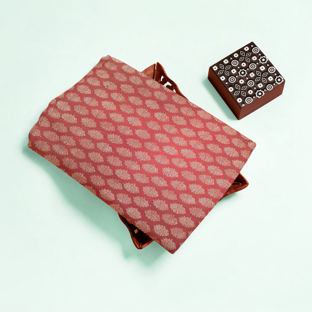 Red Buta Natural Dyed Super Vegetable Hand Block Print Pure cotton Fabric