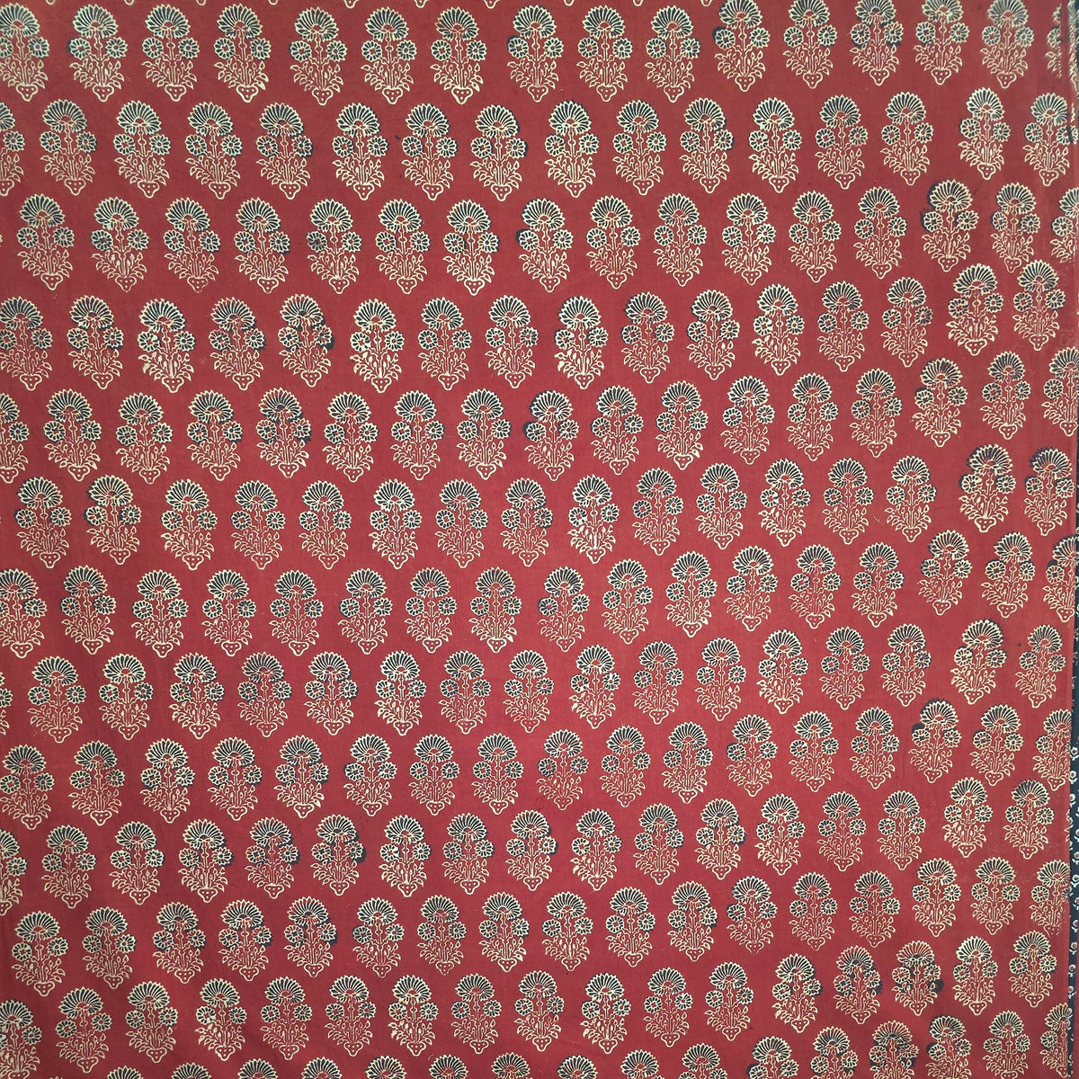 Red Buta Natural Dyed Super Vegetable Hand Block Print Pure cotton Fabric 3