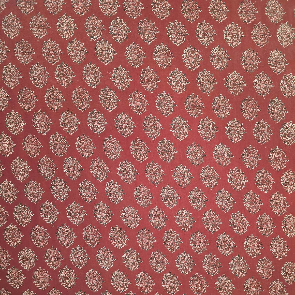 Red Buta Natural Dyed Super Vegetable Hand Block Print Pure cotton Fabric