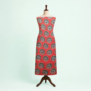 Red Buti Natural Dyed Ajrakh Hand Block Print Modal Fabric