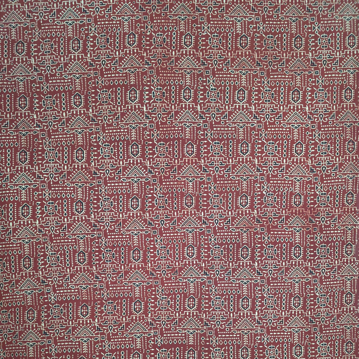 Red Geometric Natural Dyed Super Vegetable Hand Block Print Pure cotton Fabric 2