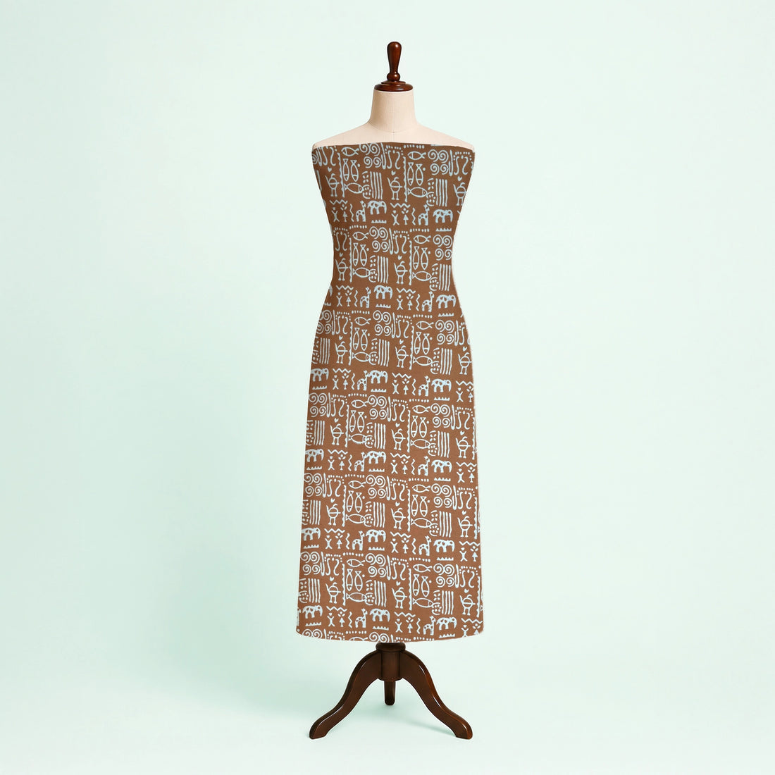 Rust Geometric Kutch Hand Block Print Pure cotton Fabric