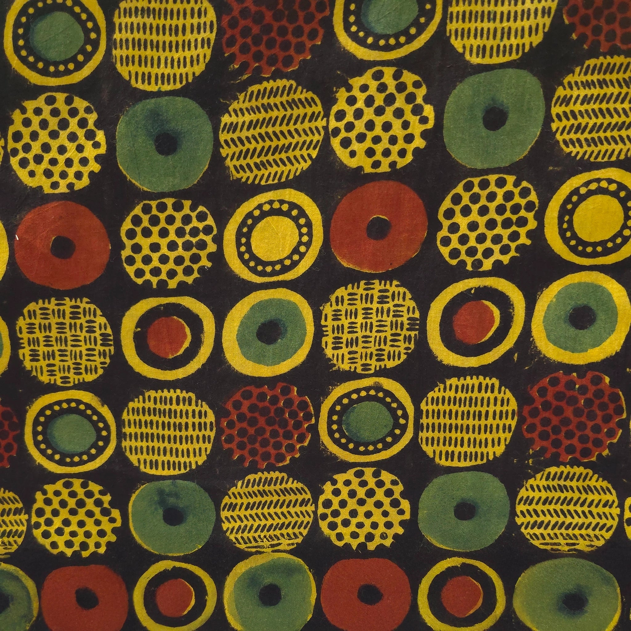 Turmeric Yellow Geometric Natural Dyed Ajrakh Hand Block Print Cotton Fabric