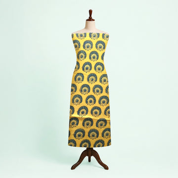 Yellow Buti Natural Dyed Ajrakh Hand Block Print Modal Fabric